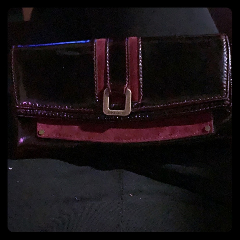Jimmy choo wallet clutch red suede